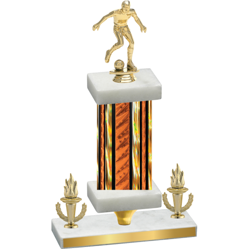 Premium Single Orange Glacier Victory Soccer Trophy