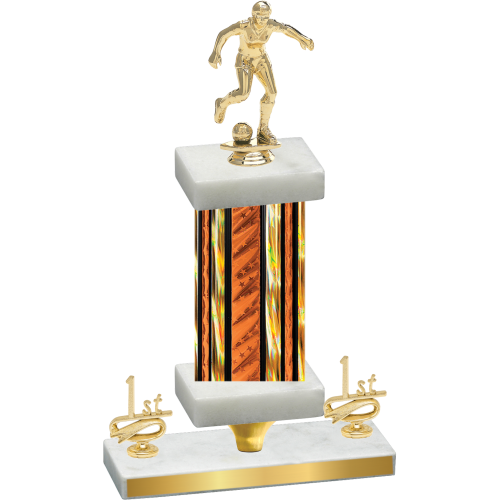 Premium Single Orange Glacier First Place Soccer Trophy