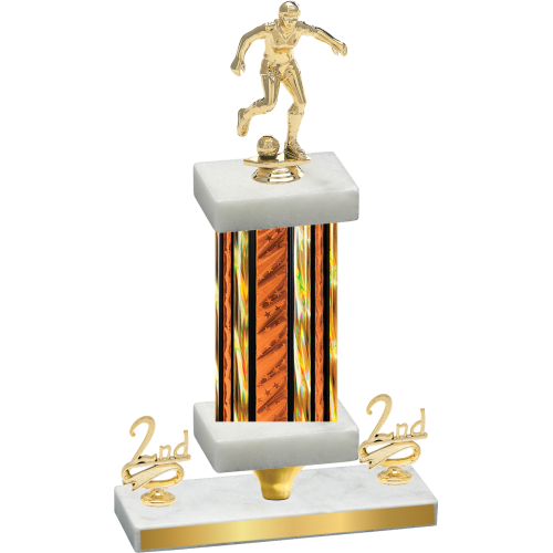 Premium Single Orange Glacier Second Place Soccer Trophy