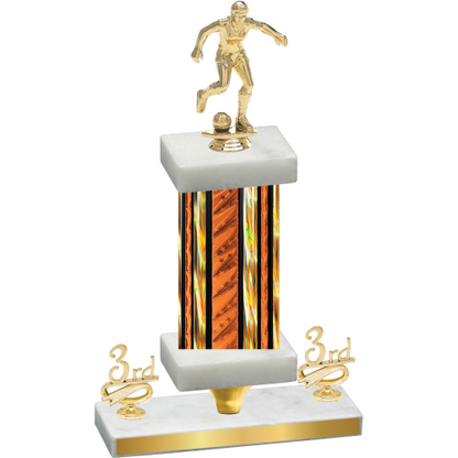 Premium Single Orange Glacier Third Place Soccer Trophy