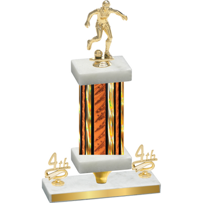 Premium Single Orange Glacier Fourth Place Soccer Trophy