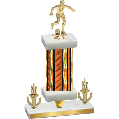 Premium Single Orange Glacier Victory Soccer Trophy