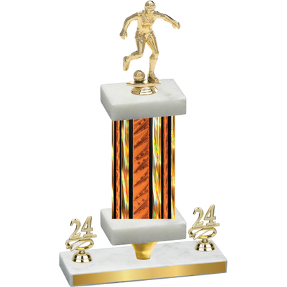 Premium Single Orange Glacier Year Soccer Trophy