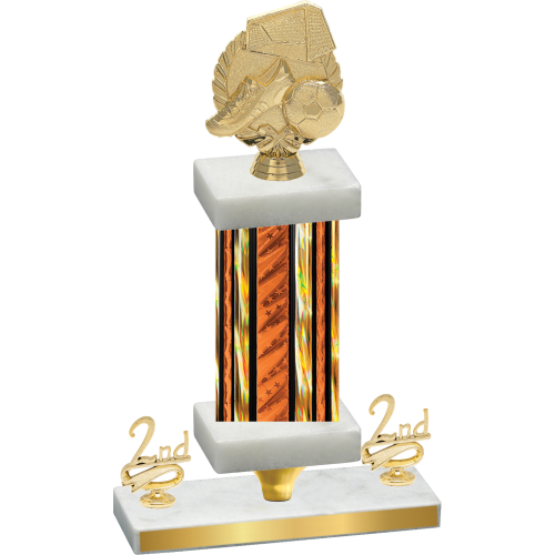 Premium Single Orange Glacier Second Place Soccer Trophy