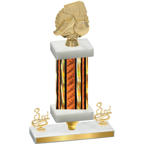 Premium Single Orange Glacier Third Place Soccer Trophy