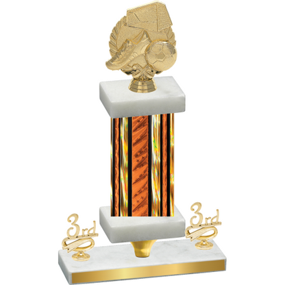 Premium Single Orange Glacier Third Place Soccer Trophy