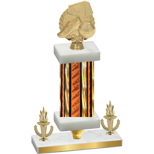 Premium Single Orange Glacier Victory Soccer Trophy