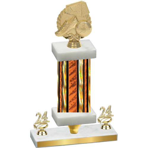 Premium Single Orange Glacier Year Soccer Trophy