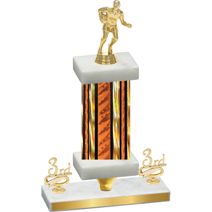 Premium Single Orange Glacier Third Place Rugby Trophy