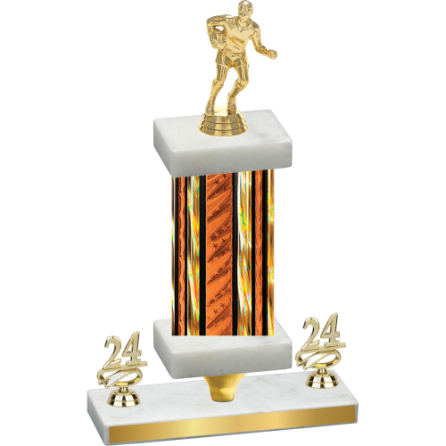 Premium Single Orange Glacier Year Rugby Trophy