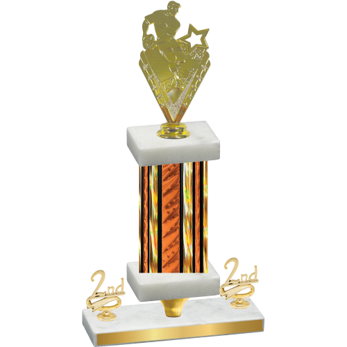 Premium Single Orange Glacier Second Place Rugby Trophy