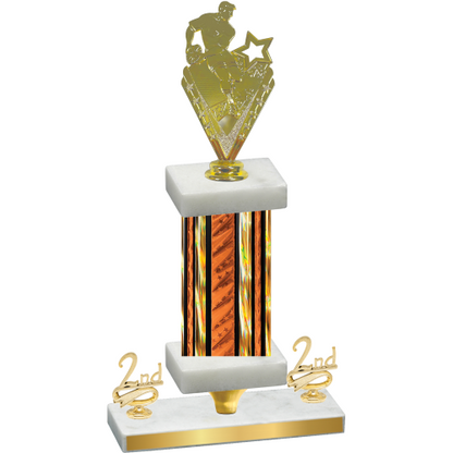 Premium Single Orange Glacier Second Place Rugby Trophy