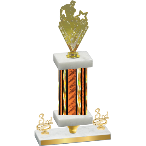 Premium Single Orange Glacier Third Place Rugby Trophy