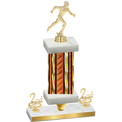 Premium Single Orange Glacier Second Place Running Trophy