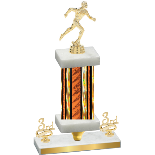 Premium Single Orange Glacier Third Place Running Trophy