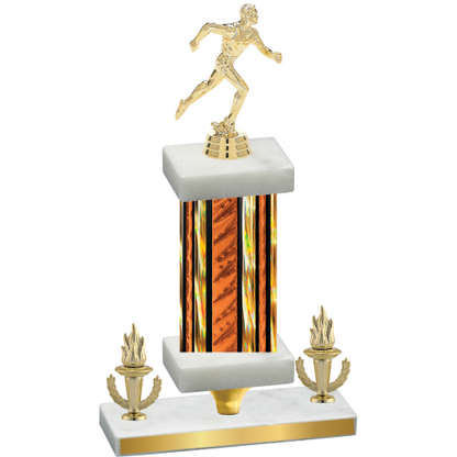 Premium Single Orange Glacier Victory Running Trophy