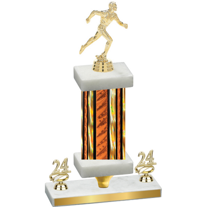 Premium Single Orange Glacier Year Running Trophy