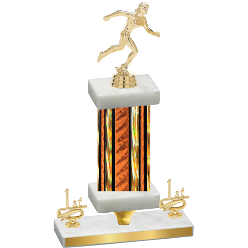 Premium Single Orange Glacier First Place Running Trophy