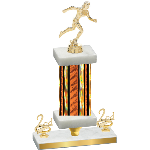 Premium Single Orange Glacier Second Place Running Trophy