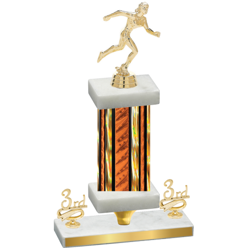 Premium Single Orange Glacier Third Place Running Trophy