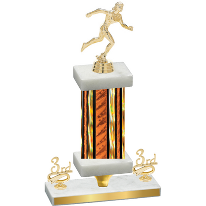 Premium Single Orange Glacier Third Place Running Trophy