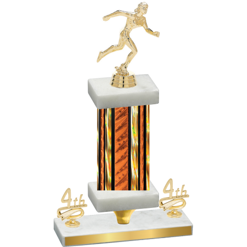 Premium Single Orange Glacier Fourth Place Running Trophy
