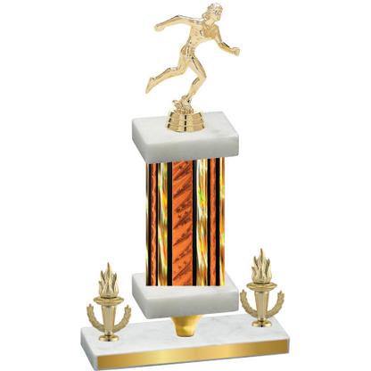 Premium Single Orange Glacier Victory Running Trophy