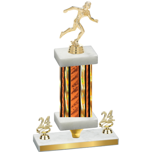 Premium Single Orange Glacier Year Running Trophy