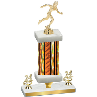 Premium Single Orange Glacier Year Running Trophy