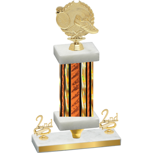 Premium Single Orange Glacier Second Place Running Trophy