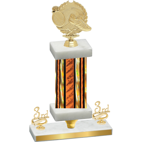 Premium Single Orange Glacier Third Place Running Trophy