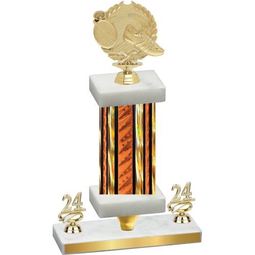 Premium Single Orange Glacier Year Running Trophy