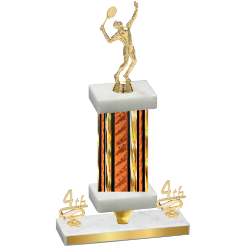 Premium Single Orange Glacier Fourth Place Tennis Trophy