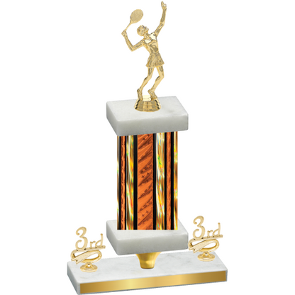 Premium Single Orange Glacier Third Place Tennis Trophy