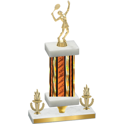 Premium Single Orange Glacier Victory Tennis Trophy