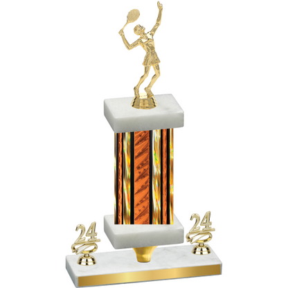 Premium Single Orange Glacier Year Tennis Trophy