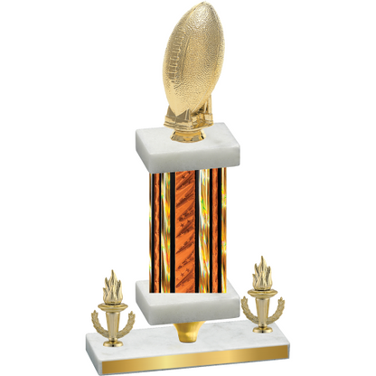 Premium Single Orange Glacier Victory Football Trophy