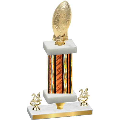 Premium Single Orange Glacier Year Football Trophy