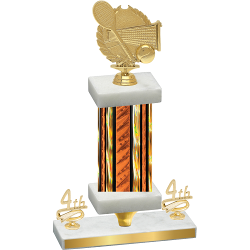 Premium Single Orange Glacier Fourth Place Tennis Trophy