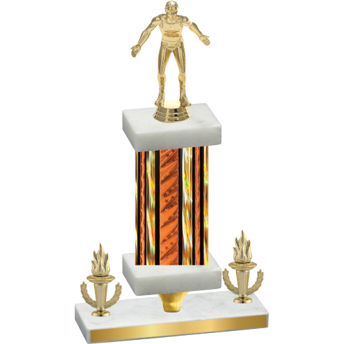 Premium Single Orange Glacier Victory Wrestling Trophy