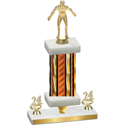 Premium Single Orange Glacier Year Wrestling Trophy