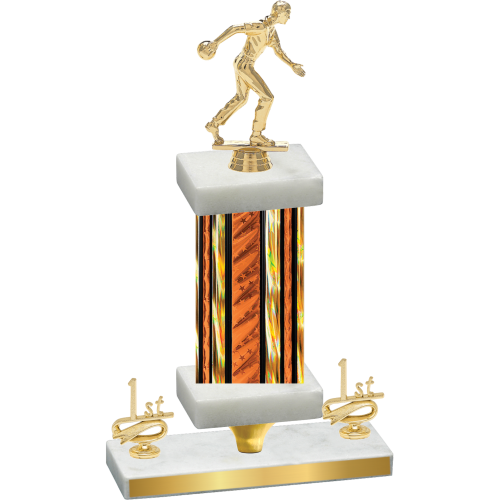 Premium Single Orange Glacier First Place Bowling Trophy