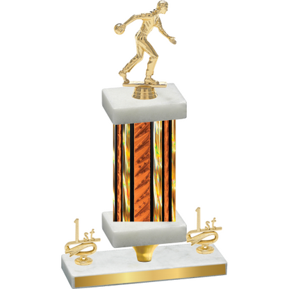Premium Single Orange Glacier First Place Bowling Trophy