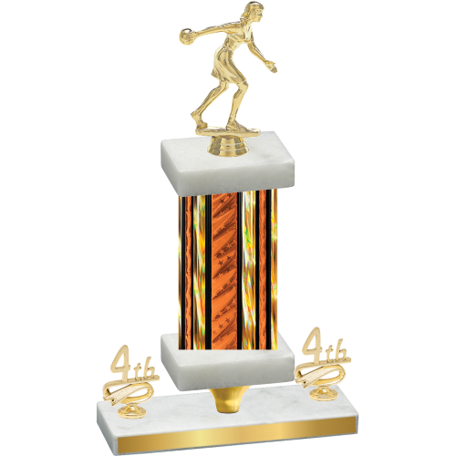 Premium Single Orange Glacier Fourth Place Bowling Trophy