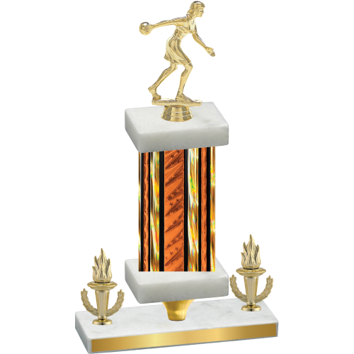 Premium Single Orange Glacier Victory Bowling Trophy