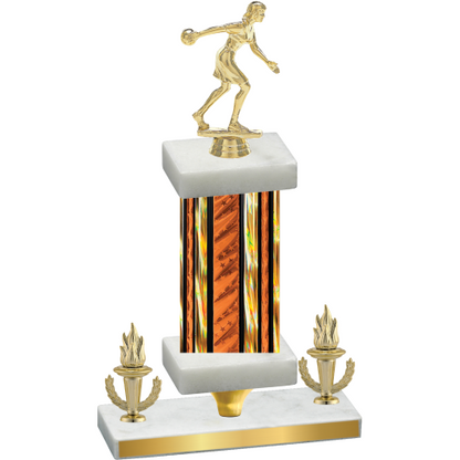 Premium Single Orange Glacier Victory Bowling Trophy