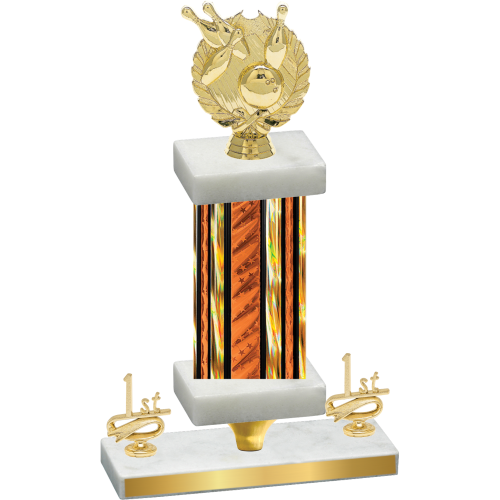 Premium Single Orange Glacier First Place Bowling Trophy