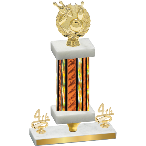 Premium Single Orange Glacier Fourth Place Bowling Trophy