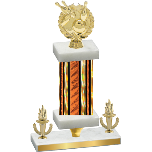 Premium Single Orange Glacier Victory Bowling Trophy