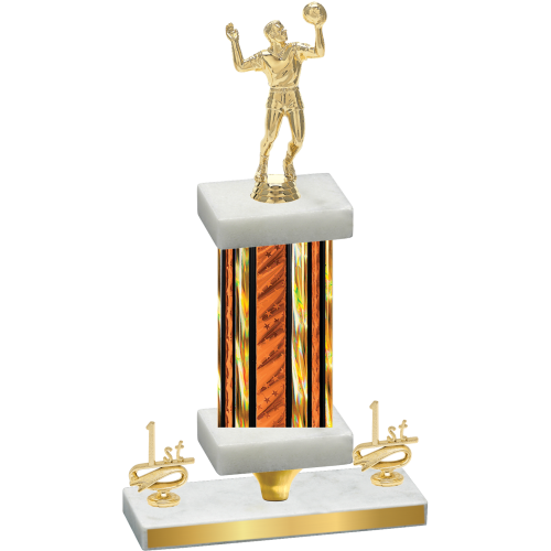 Premium Single Orange Glacier First Place Volleyball Trophy